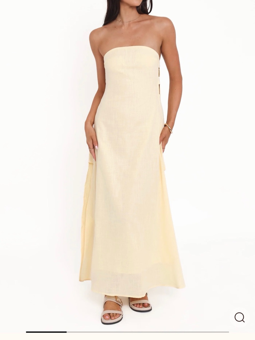 Petal & Pup Strapless Butter Yellow Maxi Dress